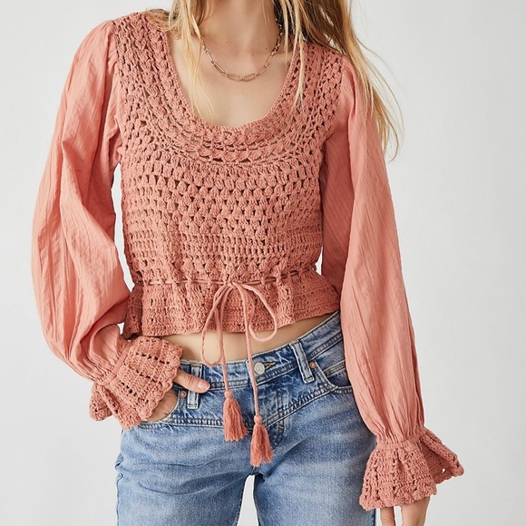 Free People Tops - Free People Megan crochet top size large